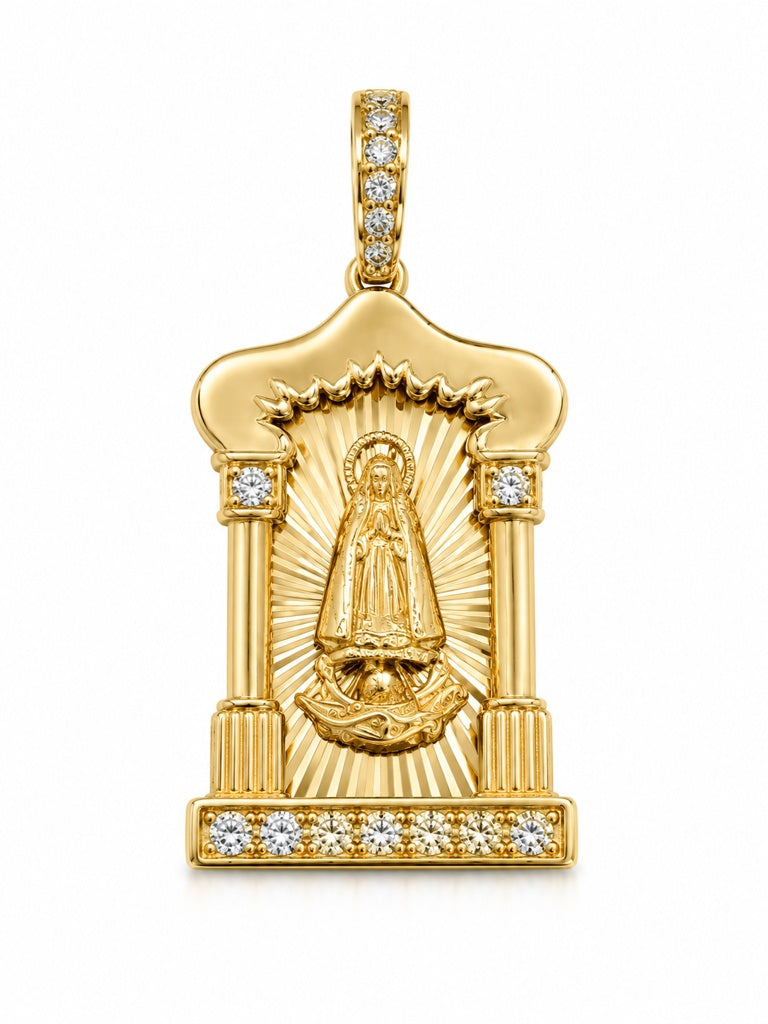 10K VIRGEN DE LA CARIDAD PENDANT Size