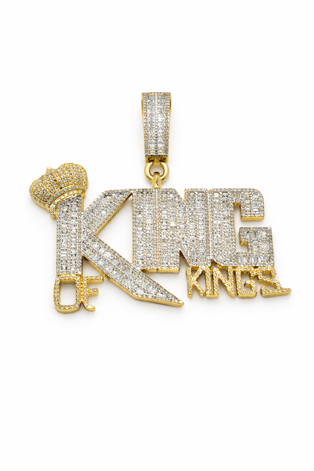 14KT EXOTIC NATURAL DIAMOND KING PENDANT Size 3.85CT / 21.99GM