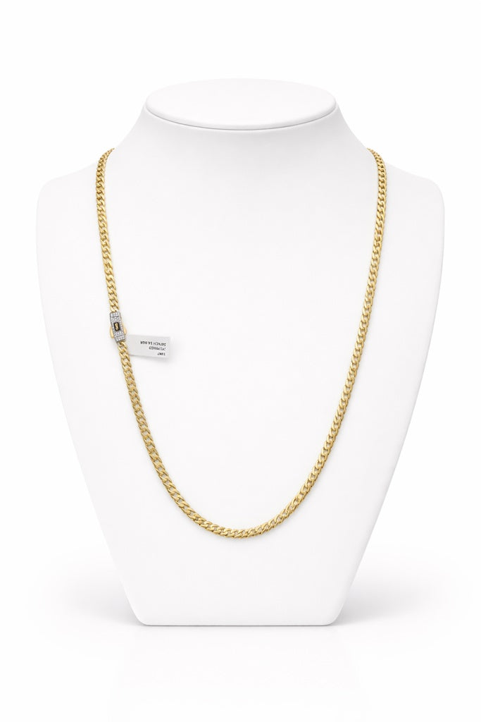10KT MONACO CERTIFIED CHAIN+MONACO Size 5MM 24INCH Weigth 14.8GR