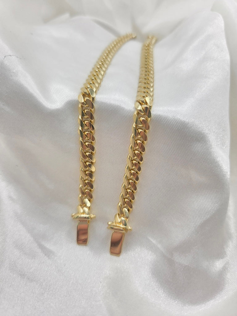 14KT SOLID MIAMI CUBAN BRACELET Size 7.5INCH 6MM Weight 21.6GR