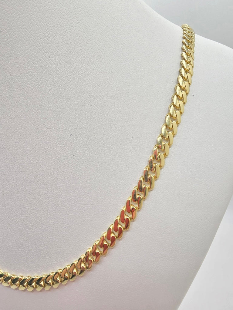 10KT  PLAIN CERTIFIED MONACO CHAIN Size 6.5MM 22INCH Weight 17.5GR