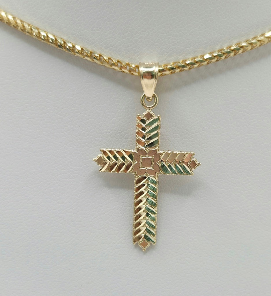 10KT SMALL DIAMOND CUT CROSS PENDANT  Weight 1.3GR