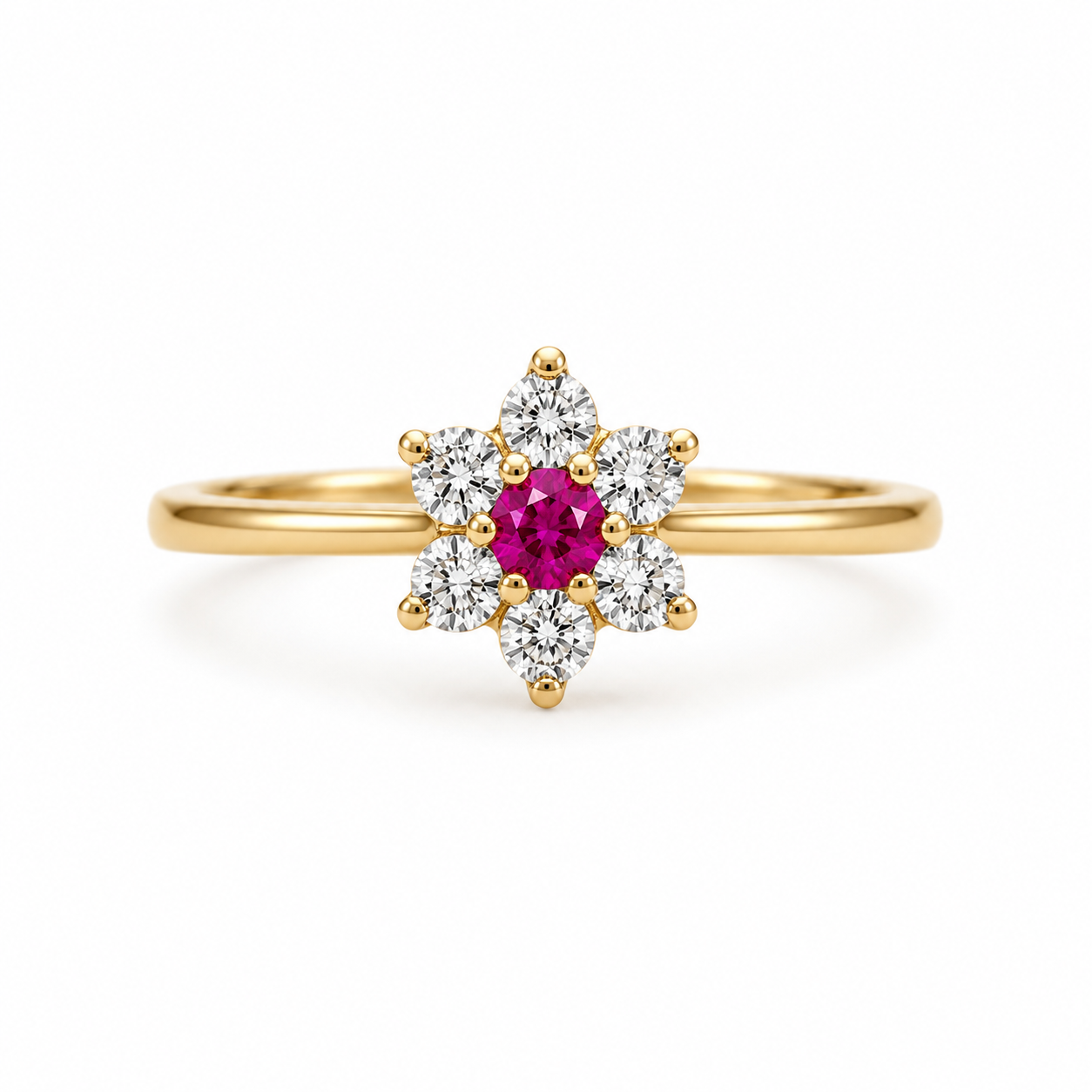 10KT DELICATE FLOWER STONES DETAILS RING Size 7 Weigth 1.4GR