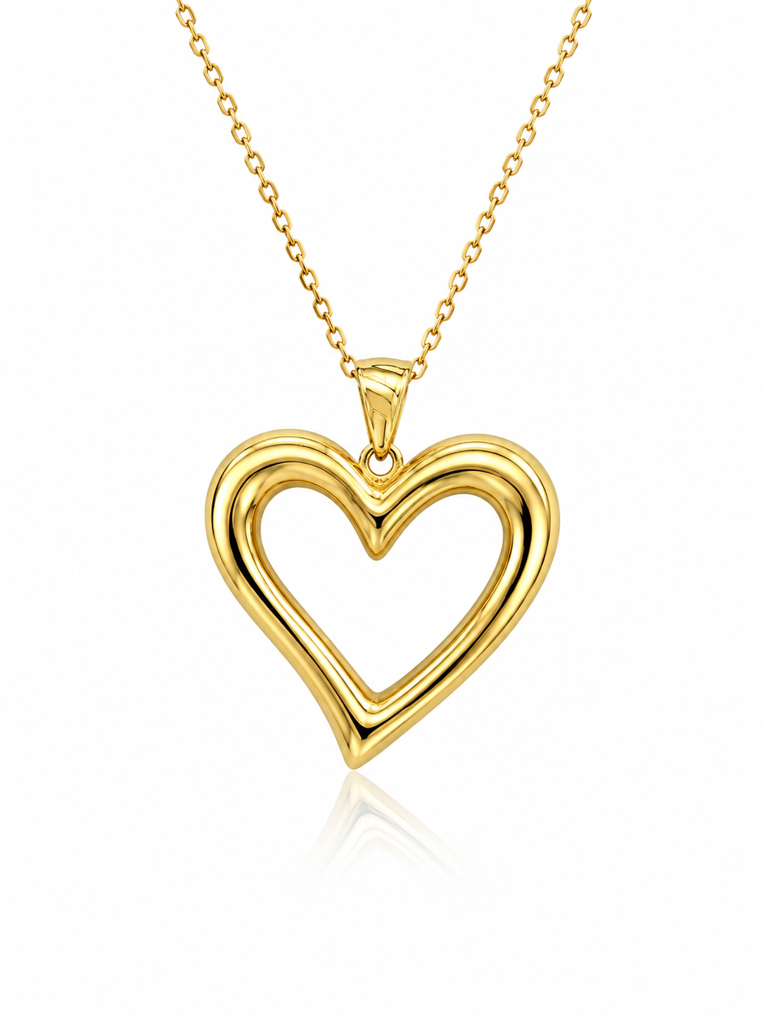 10KT MEDIUM HEART SILHOUETTE PENDAN Size MEDIUM Weigth 2.4GR