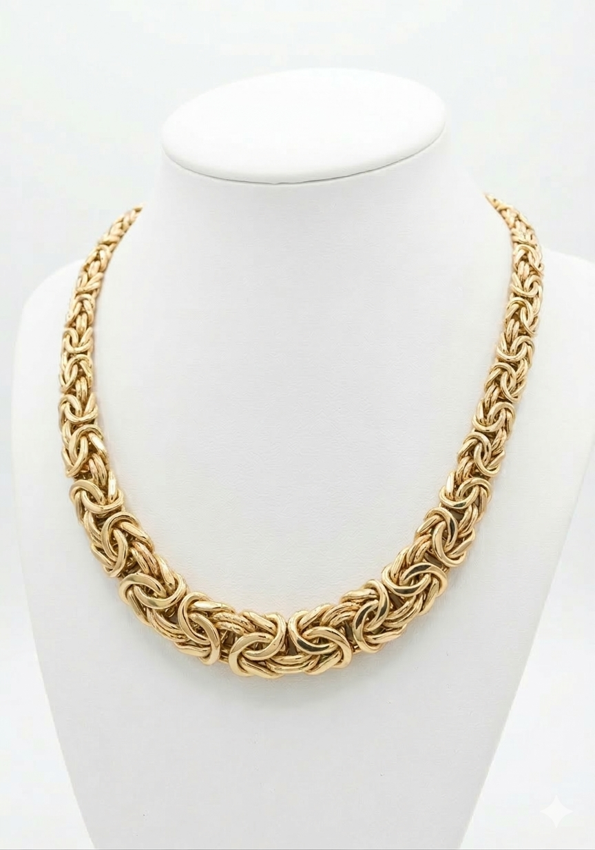 14KT SPECIAL OFFER BYZENTINE NECKLACE Size 18INCH  Weigth 47.6GR
