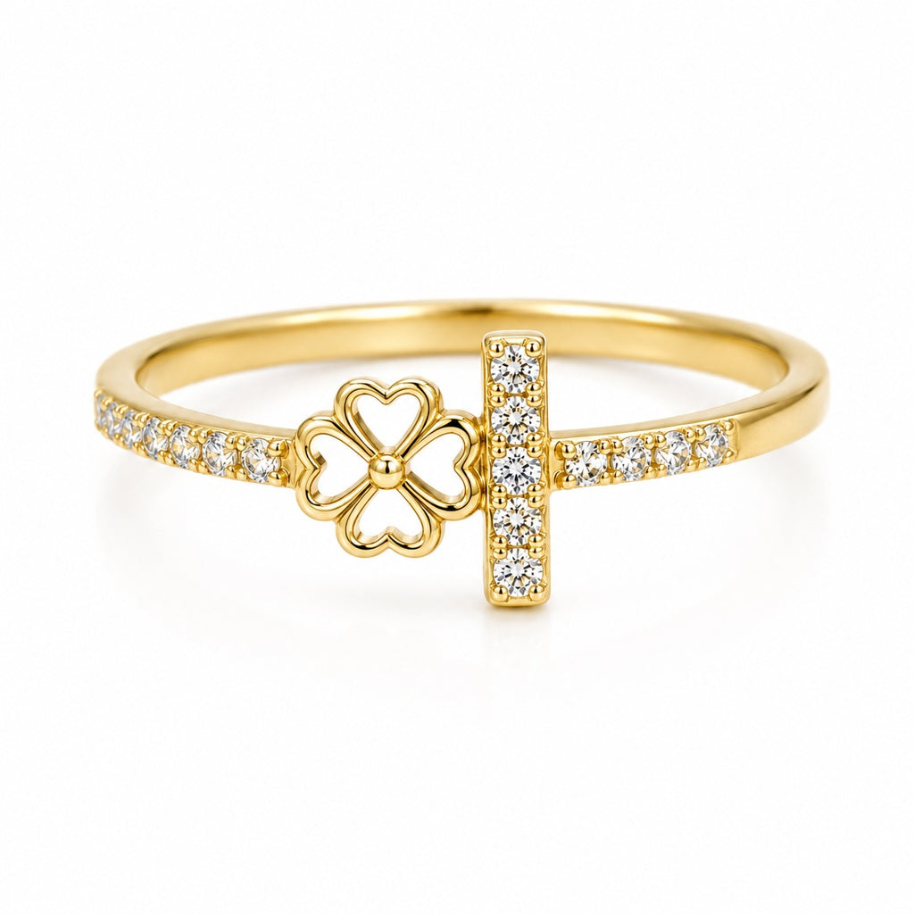 14K FLOWER RING Size 7.5