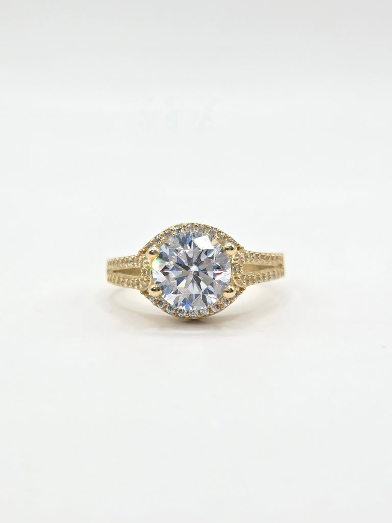 14KT ELEGANT CLASSIC ROUND PROMISE RING Size 7 Weigth 3GR