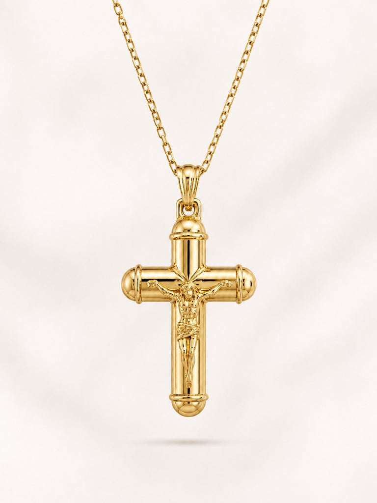 10KT CROSS CHRIST PENDANT Size