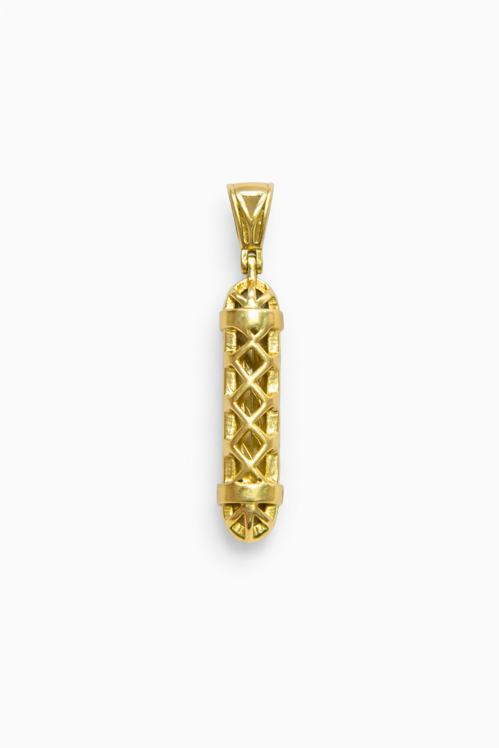 10KT NATURAL DIAMOND ID BARBER PENDANT