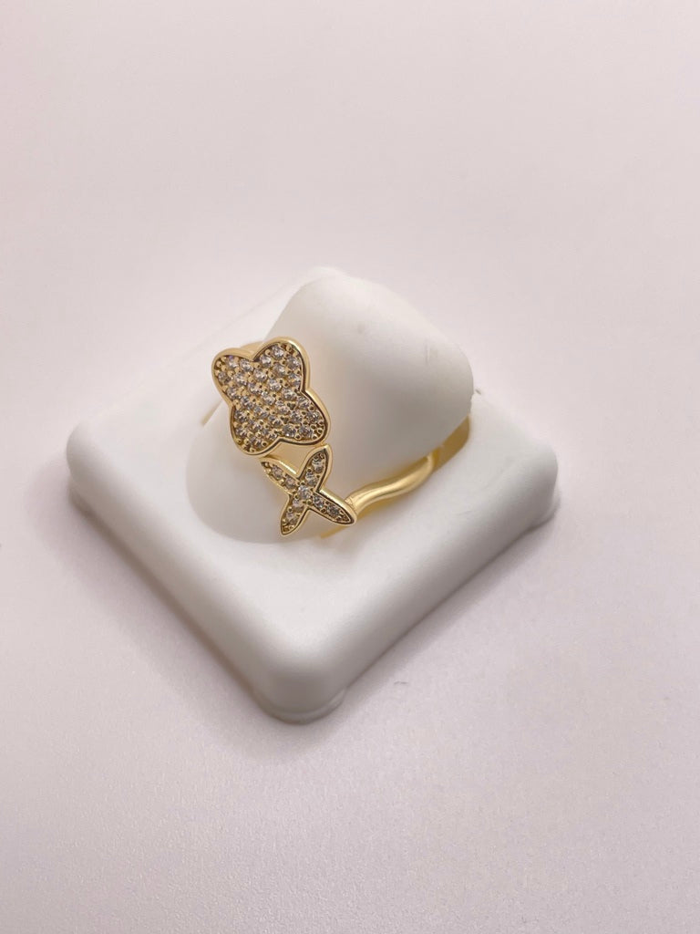 14KT FLOWER RING Size 9 Weigth 2.75GR