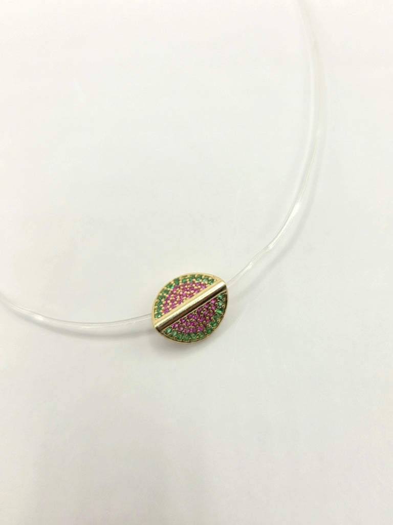 10KT CZ WATERMELON CHARM Size  Weigth 1.2GR