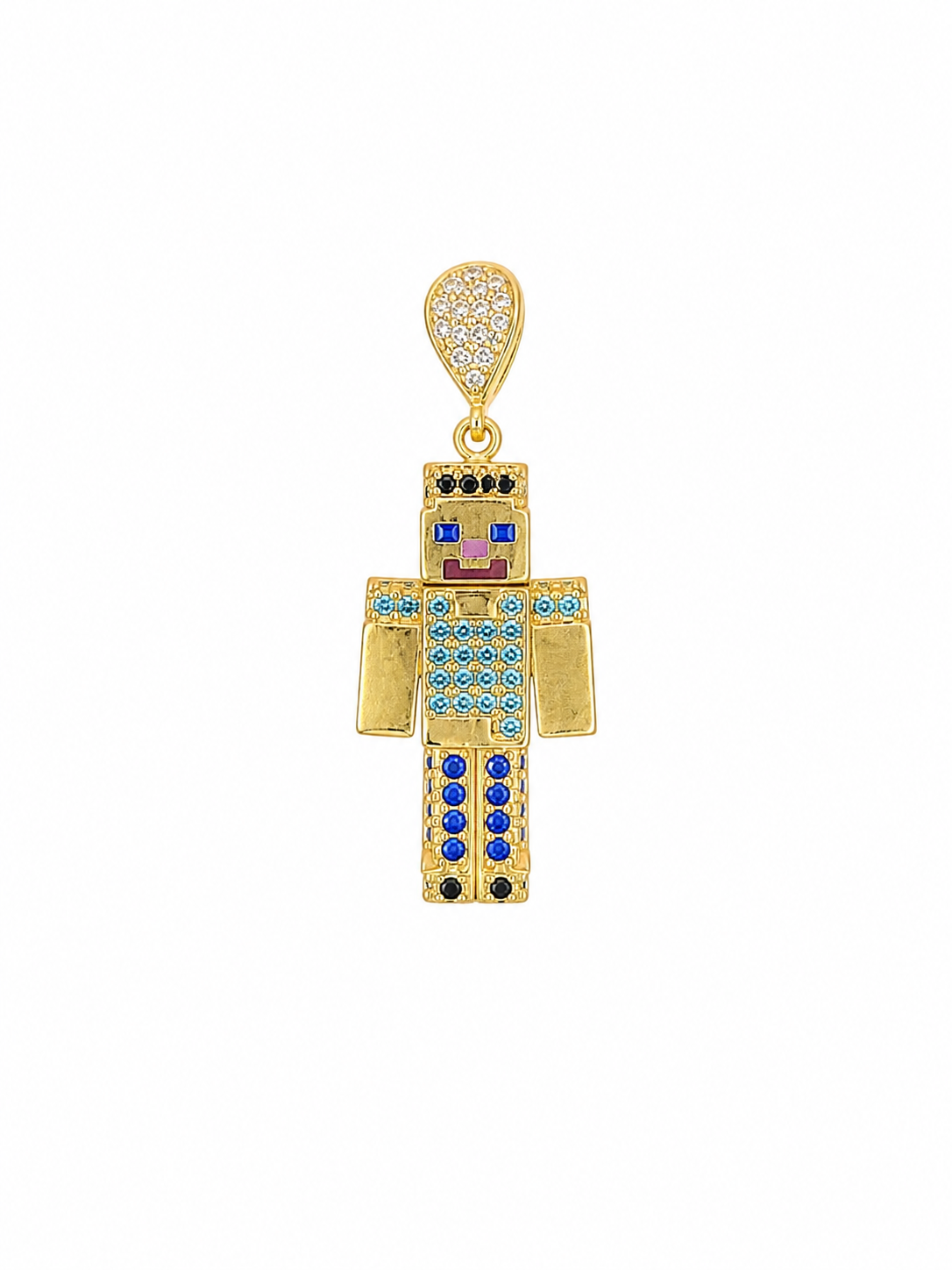 14KT ANIMATED MINECRAFT CHARACTER PENDANT Weight 3.3GR