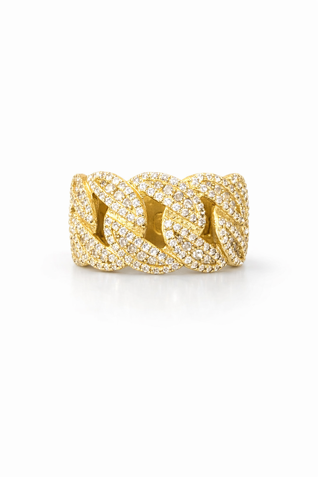 10KT CZ CHAIN RING Size 10 Weigth 6.6GR