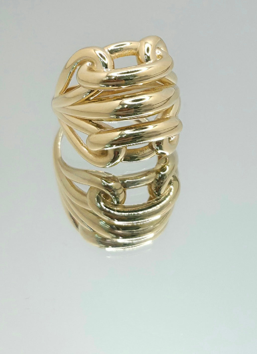 14KT ELGANTE INTERTWINED RIBBONS RING  Size 7 Weight 3.6GR