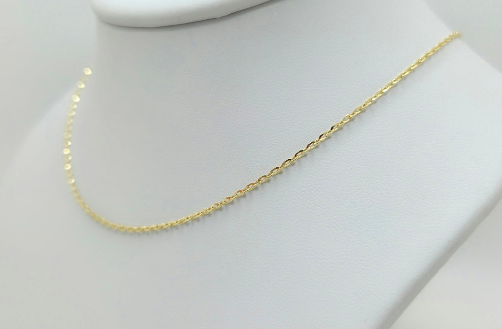 14KT ROLO CHAIN  Size 18INCH 1MM Weight 1.4GR