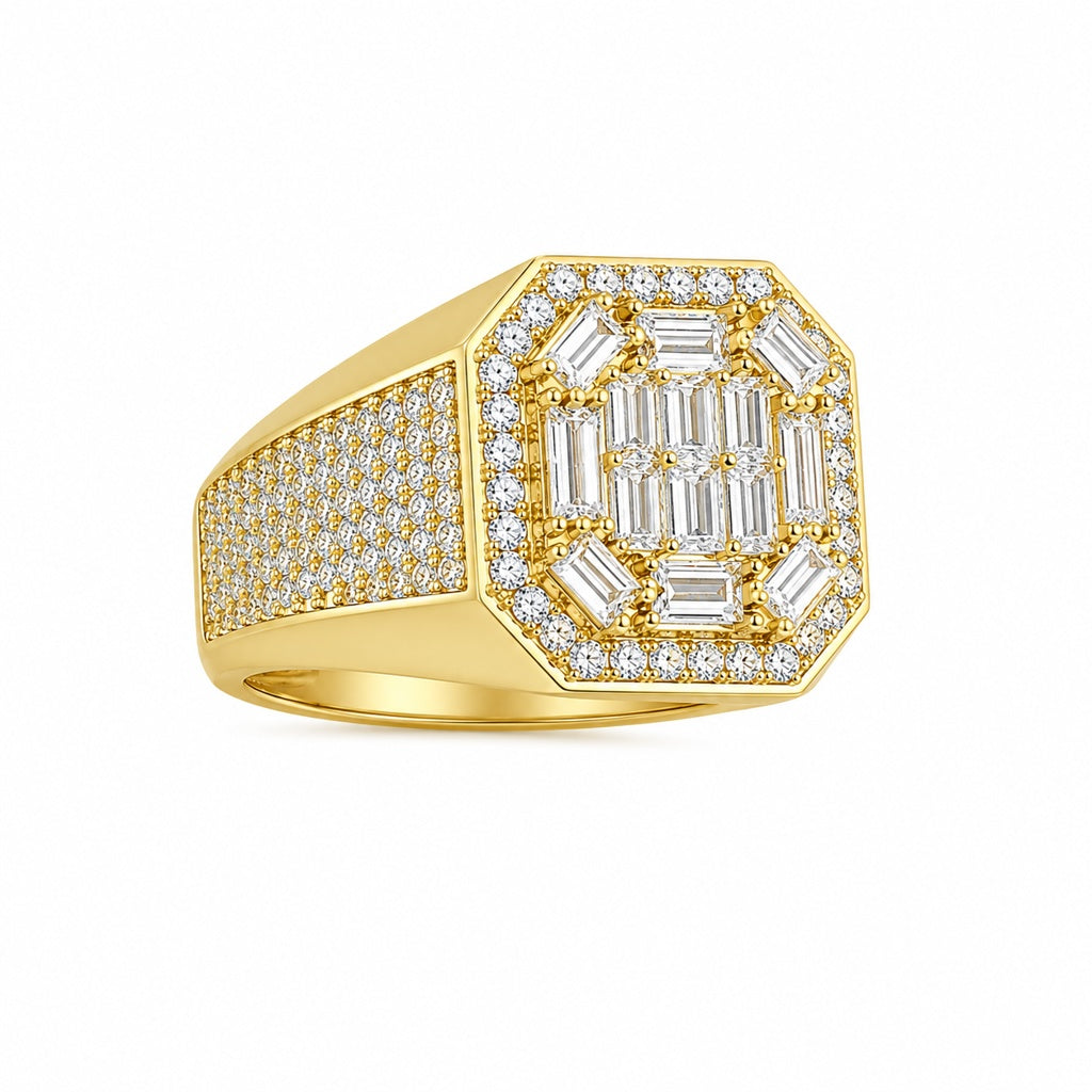 10KT CZ SQUARE RING Size 10