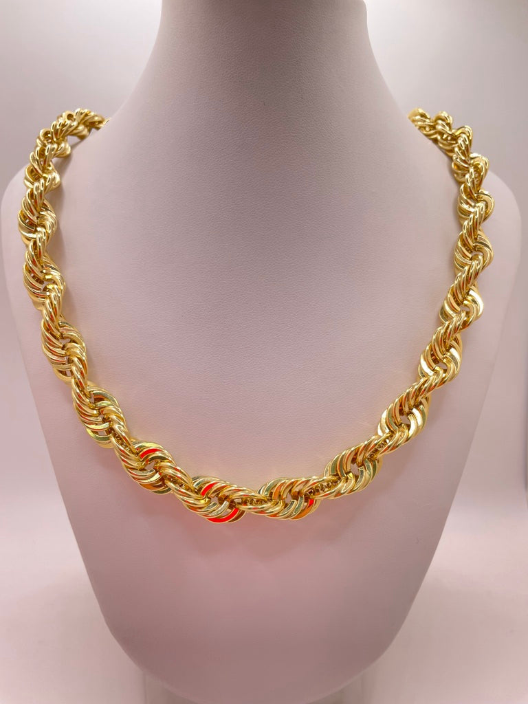 10KT ROPE STYLE CHAIN 8MM 26INCH WEIGHT 34.4GR