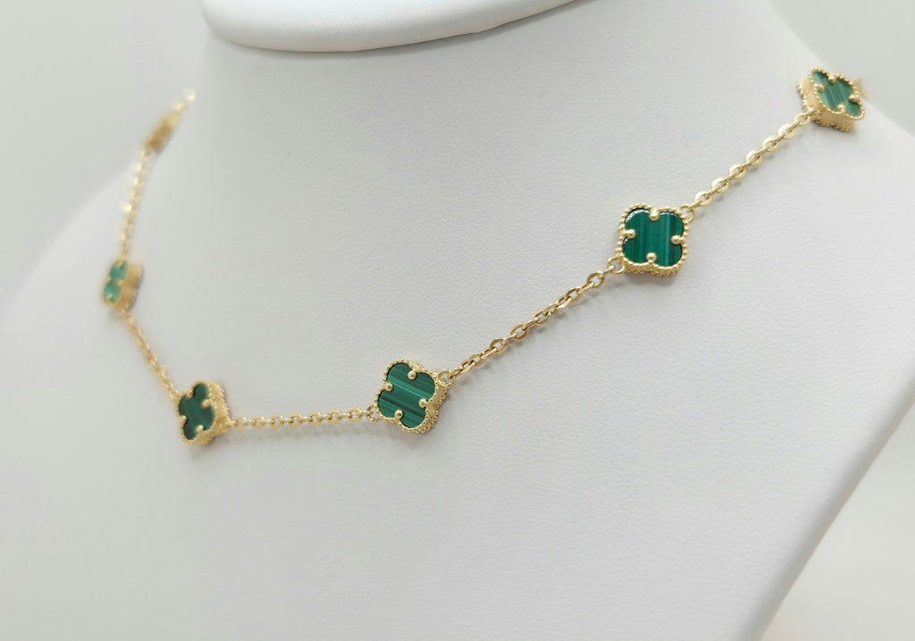 14KT FLOWER CHAIN Size 16INCH Weigth 7GR