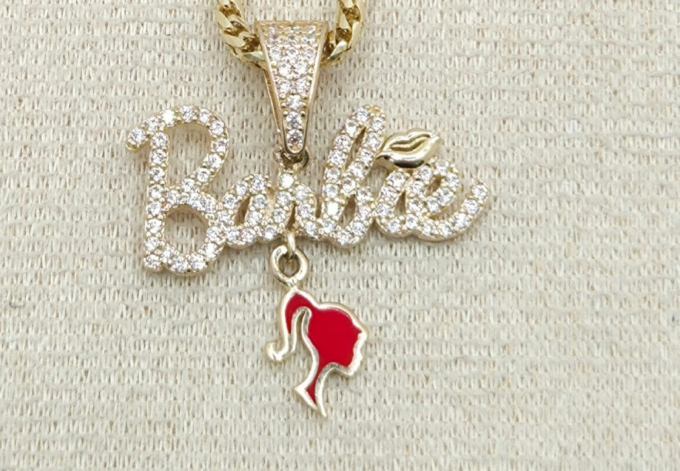 14KT CZ BARBIE PENDANT Weight 2.8GR