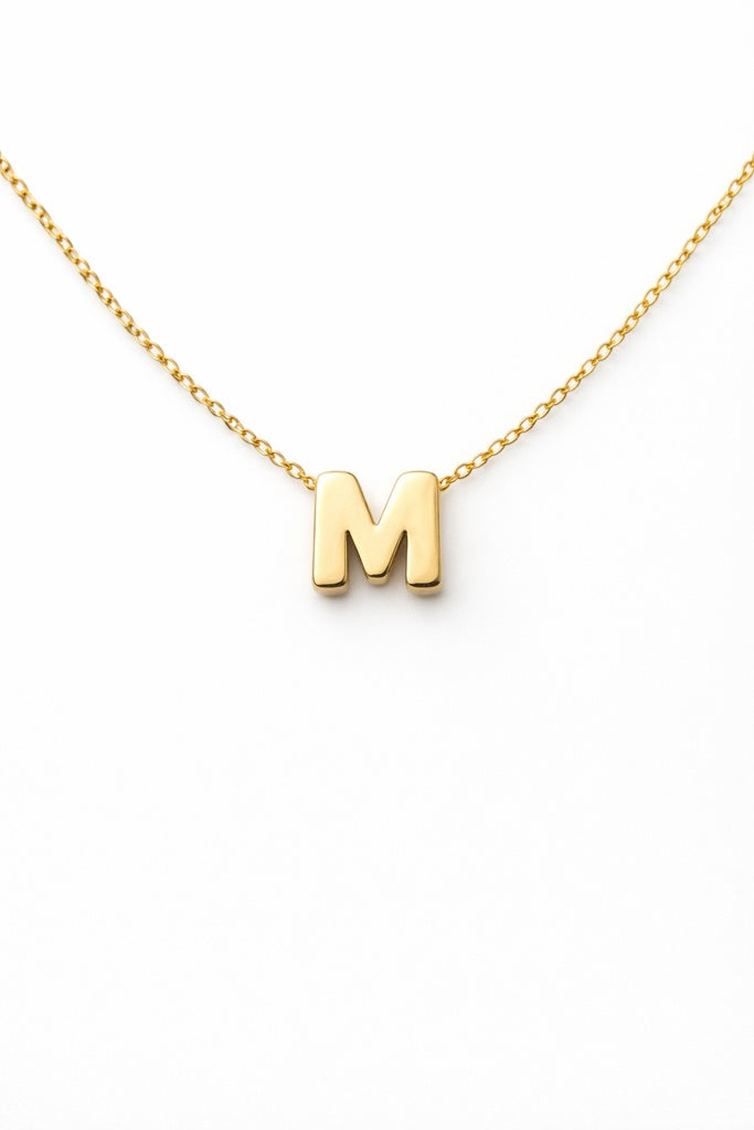 10KT CHAIN WITH LETTER "M" PENDANT Size 18 Weigth 1.61G