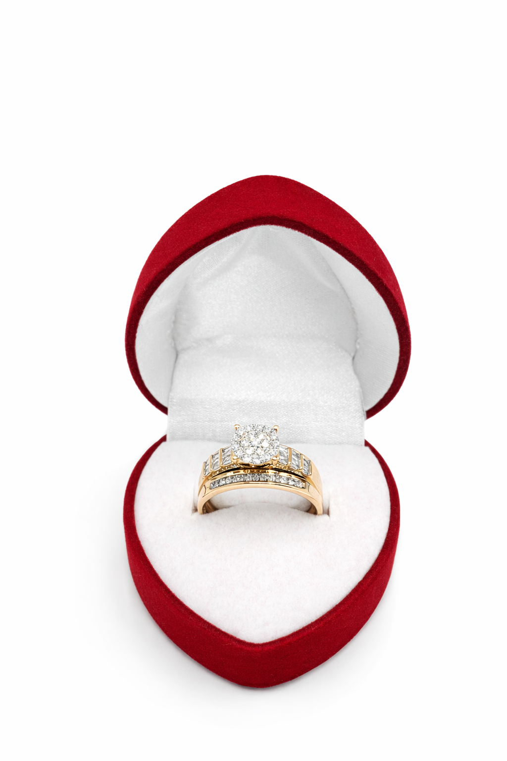 14KT DELICATE PRINCESS STYLE NATURALS DIAMONDS WOMAN'S RING Size 7