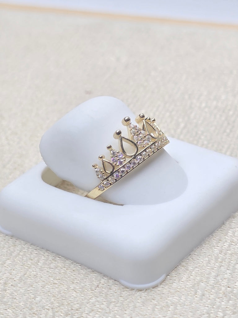 14KT DELICATE PRINCESS CROWN STYLE RING Size 7 Weigth 1.7GR