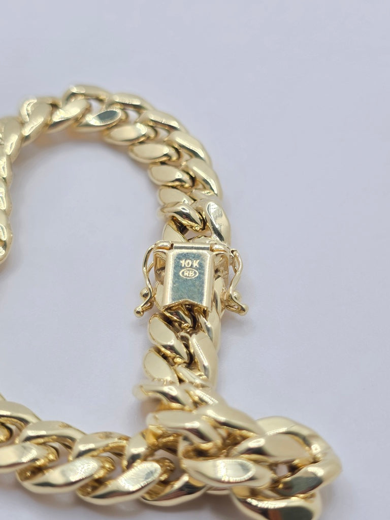 10KT SEMISOLID MIAMI CUBAN BRACELET 9.5MM