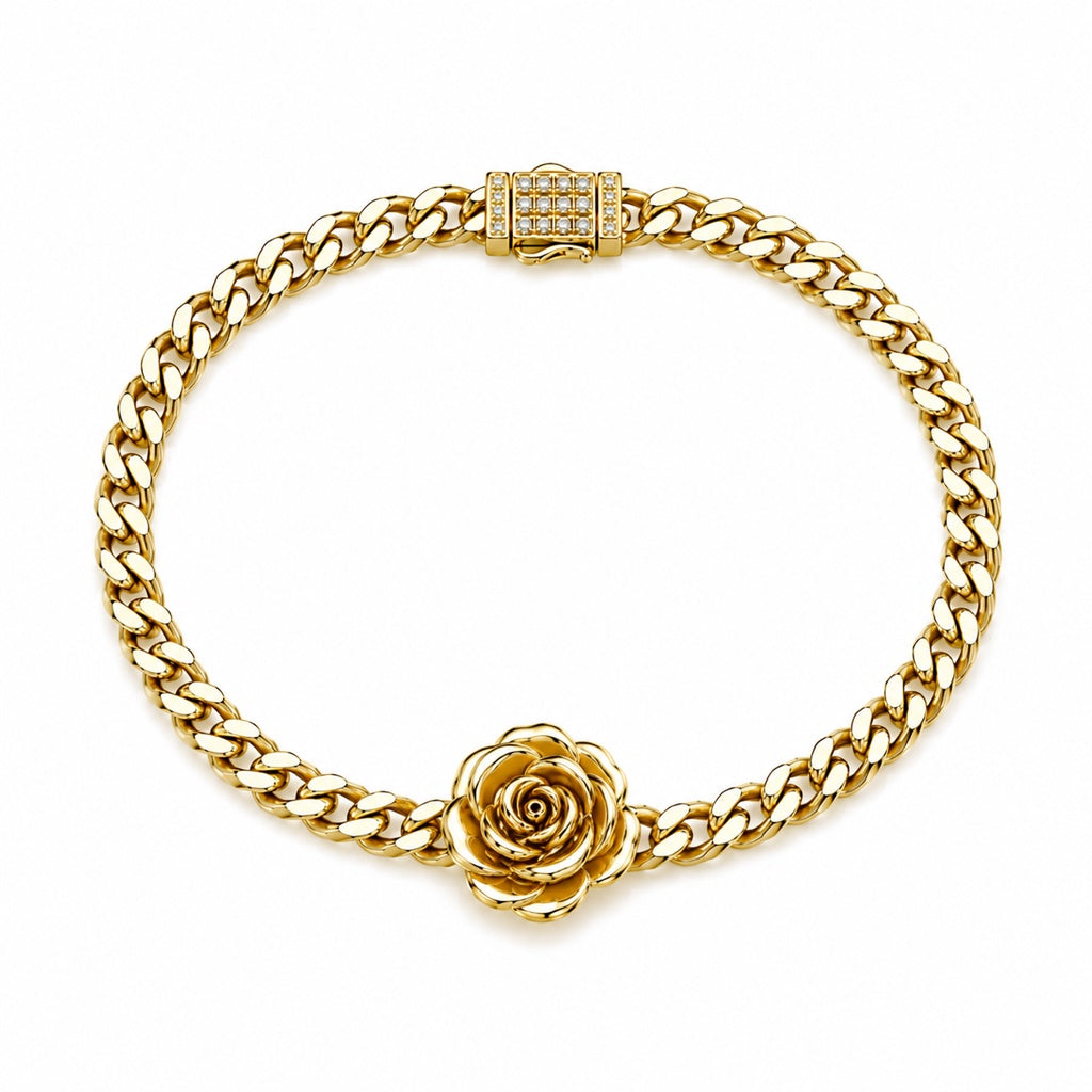 10KT FLOWER BRACELET Size 7.5INCH 5MM Weigth 5.4GR