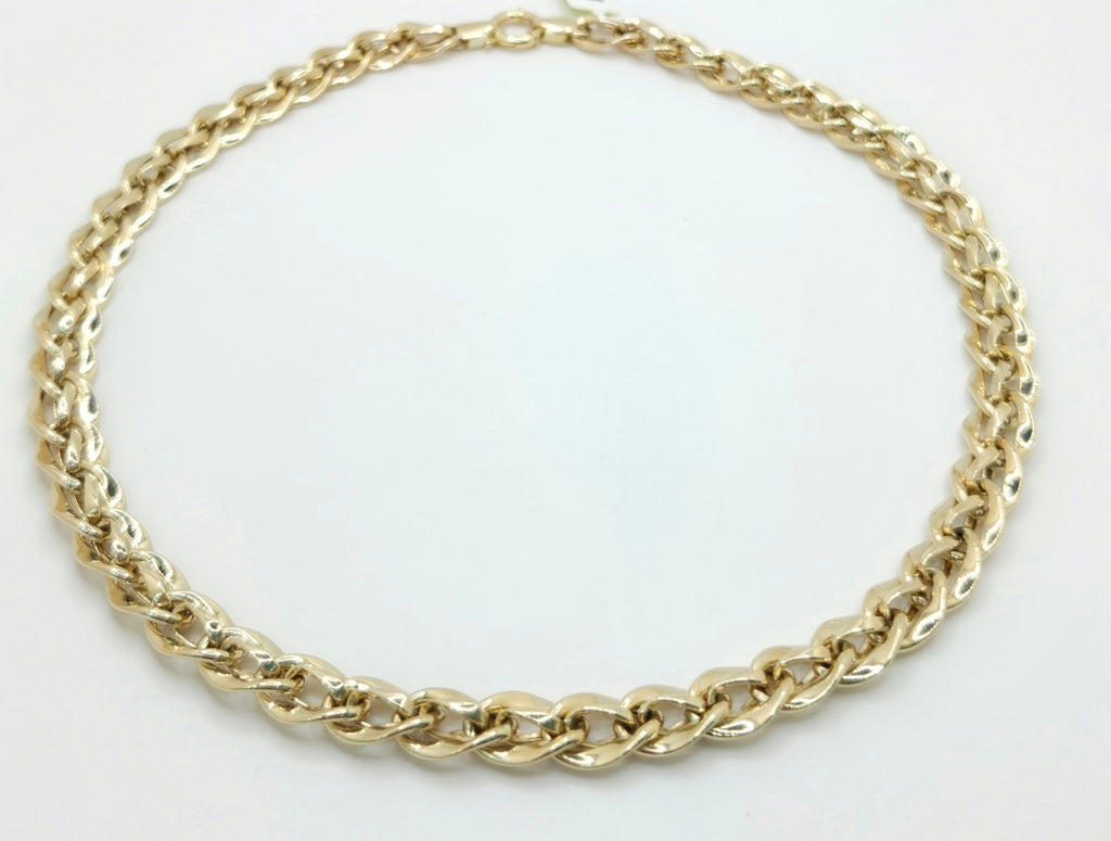 10KT DOUBLE CUBAN LINK DESIGN NECKLACE Size 18INCH 10MM Weight 16.9GR