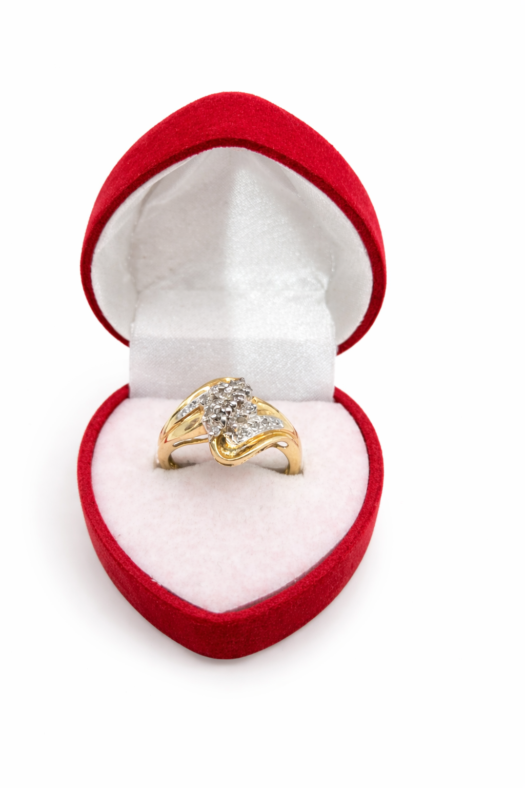 10KT ELEGANT ALMOND DIMAOND WOMAN'S RING Size 6.5 Weight 4GR