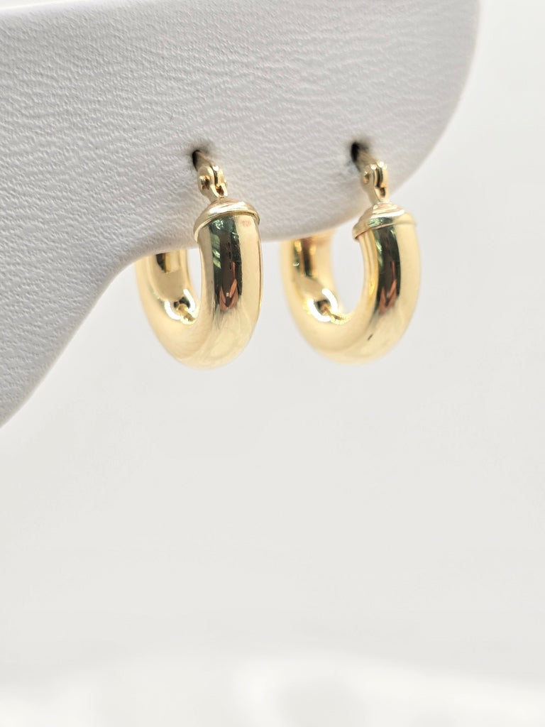 10KT PLAIN HOOPS EARRINGS Size 4MM Weight 1.6GR