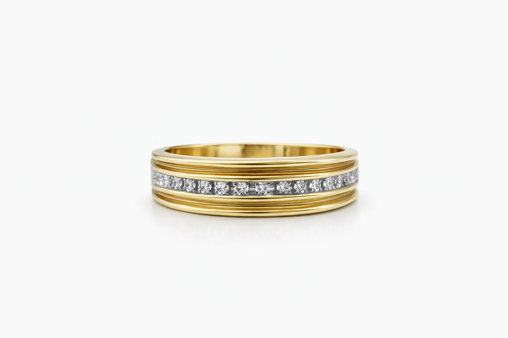 10KT CLASSIC DIAMOND BAND RING Size 10/0.10CT