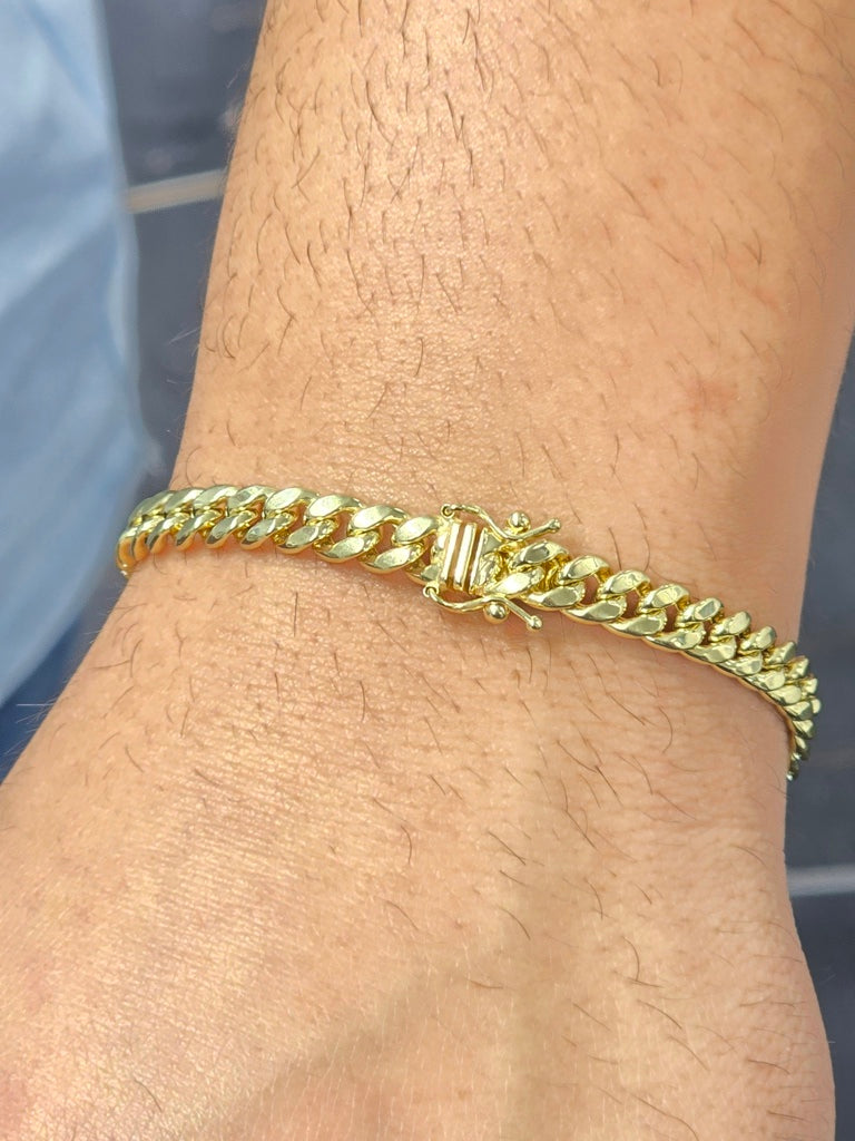 10KT HOLLOW MIAMI CUBAN BRACELET  6MM