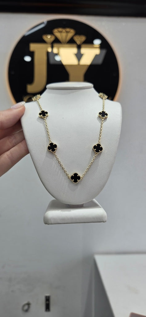 10KT SMALL BLACK CLOVER CHAIN Size 18INCH Weight 5.6GR