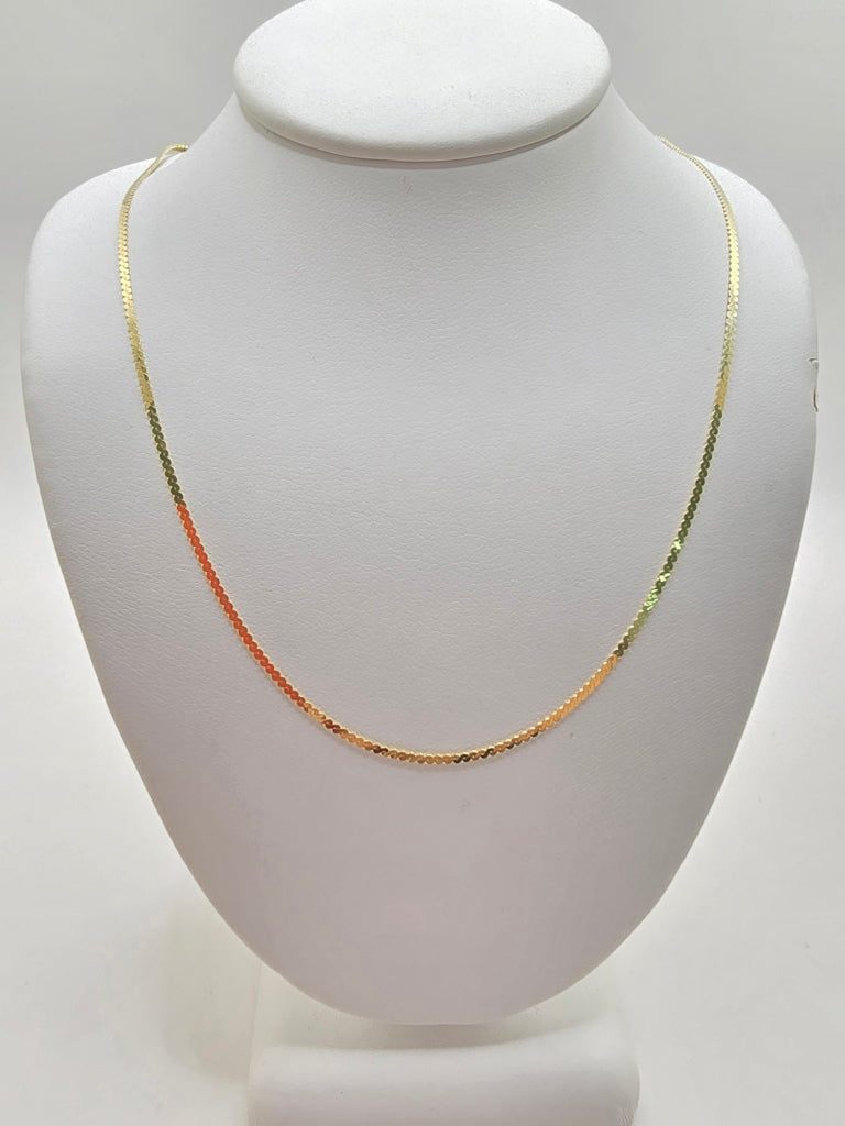 10KT HERRINGBONE CHAIN  Size 16INCH 1.5MM Weight 2.1GR