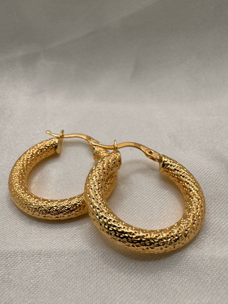 10KT NEVADAS HOOPS EARRINGS Size 2 4MM Weight 2.8GR