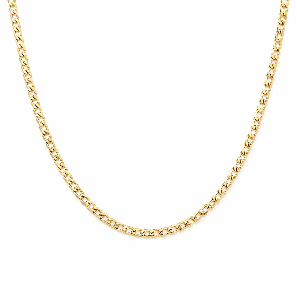 10KT SOLID CUBAN CURB FLAT CHAIN Size 16INCH 2.5MM Weigth 3.5GR