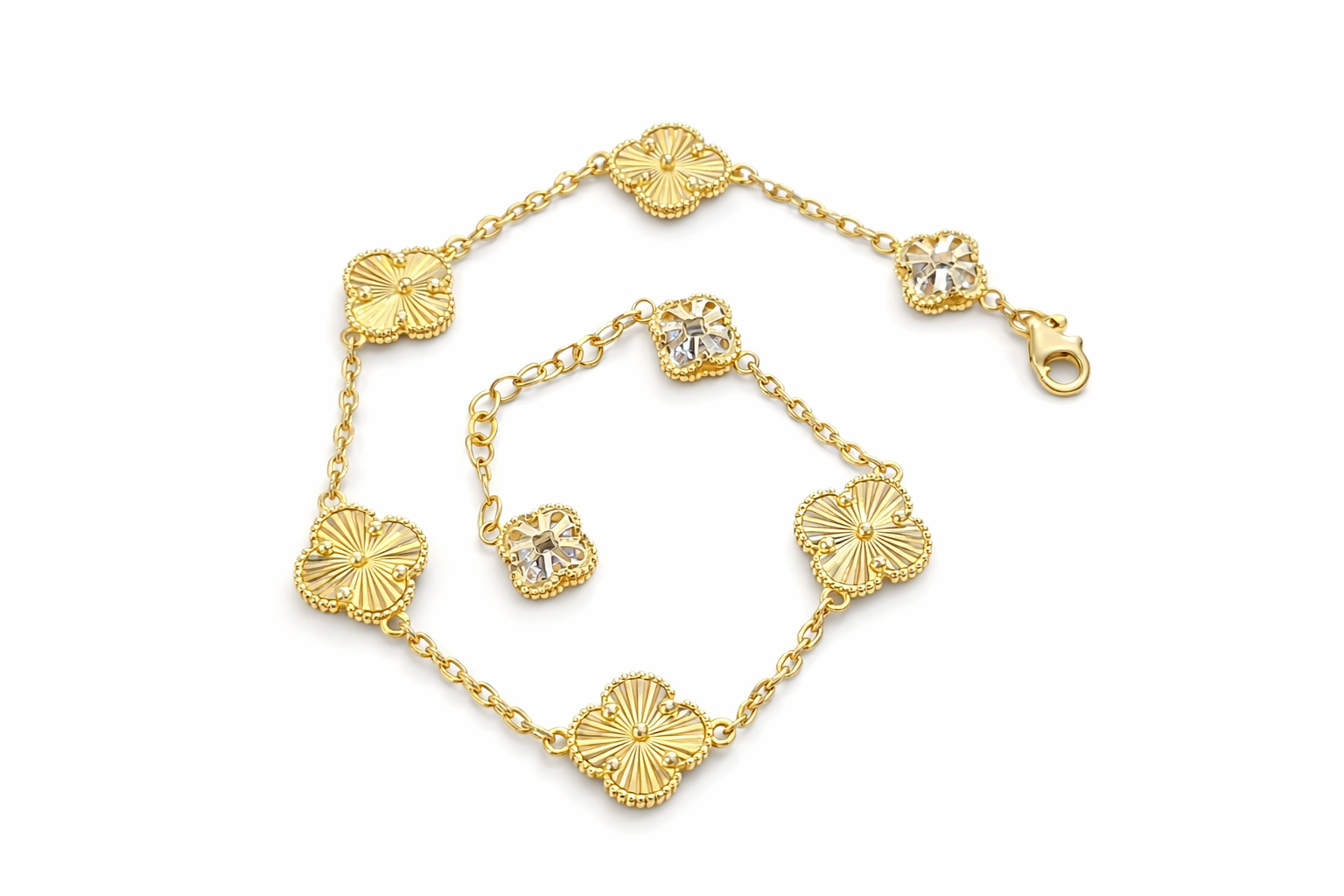 10KT FLOWER BRACELET Size 7INCH Weigth 6.7GR
