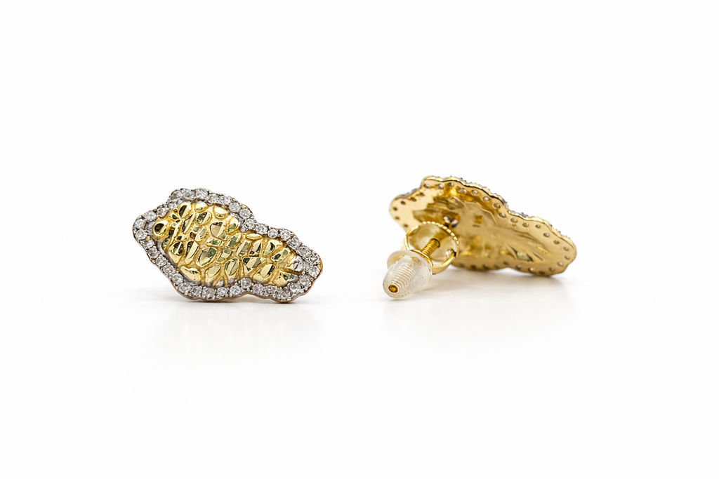 10KT TEXAS MAP DIAMOND EARRINGS Size 0.30CTW