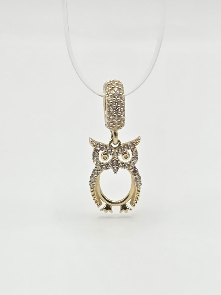 10KT CZ OWL CHARM Size  Weigth 1.8GR