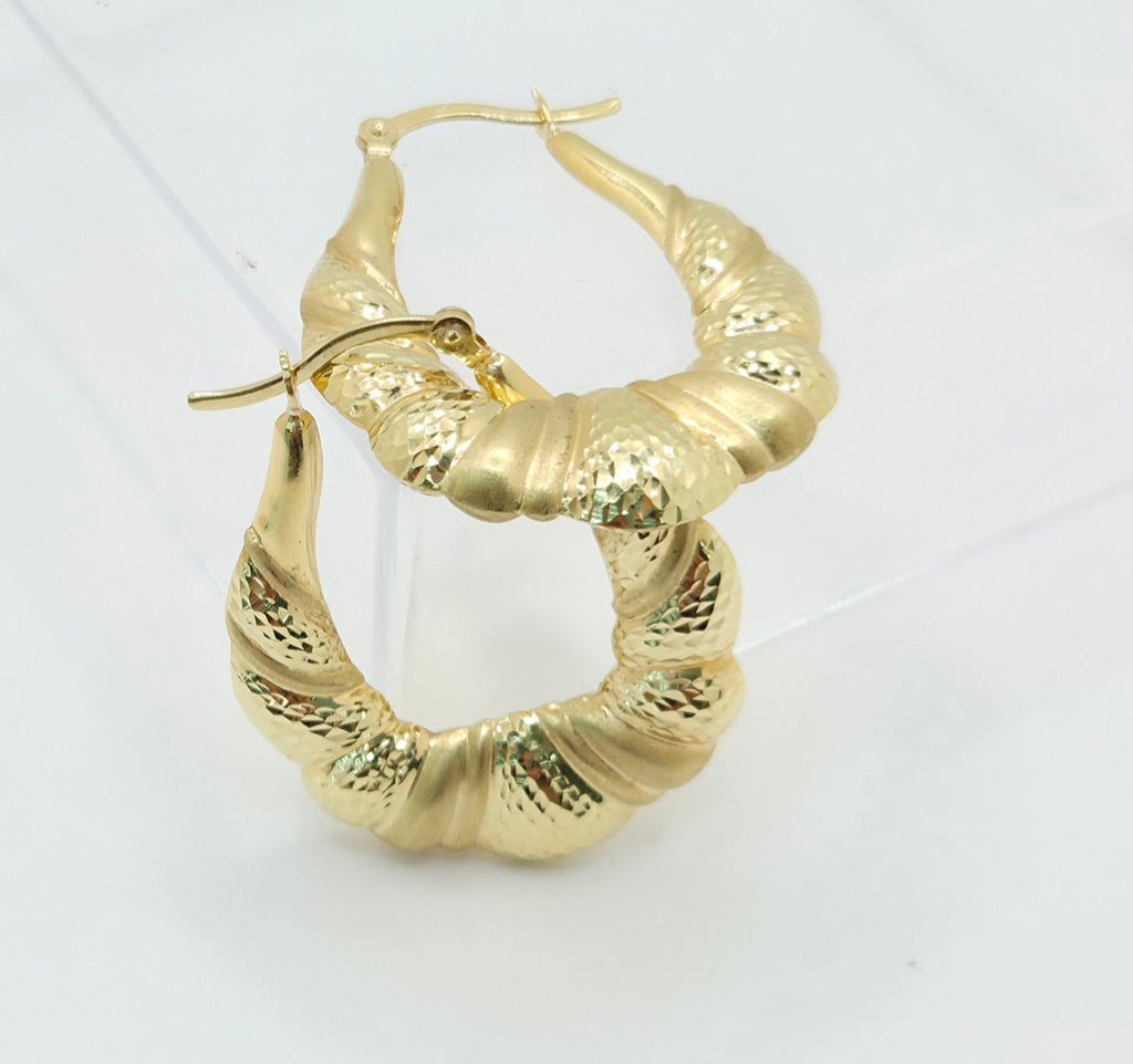 10KT VINTAGE DOORKNOCKER STYLE HOOPS EARRINGS Weight 4GR