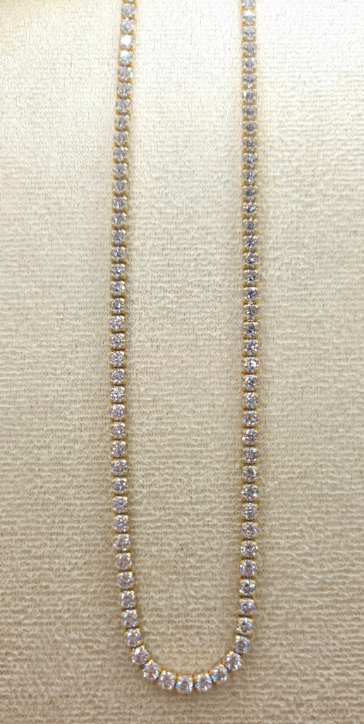 10KT TENNIS STYLE NECKLACE  CZ Size 22INCH 3MM Weight 16.8GR