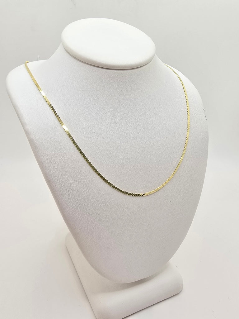 10KT HERRINGBONE CHAIN Size 18INCH 1.5MM Weight 2.4GR