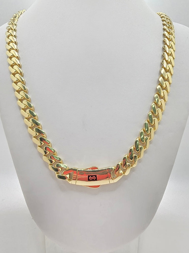 10KT CERTIFIED PLAIN MONACO CHAIN Size 22INCH 9.5MM Weight 27.2GR