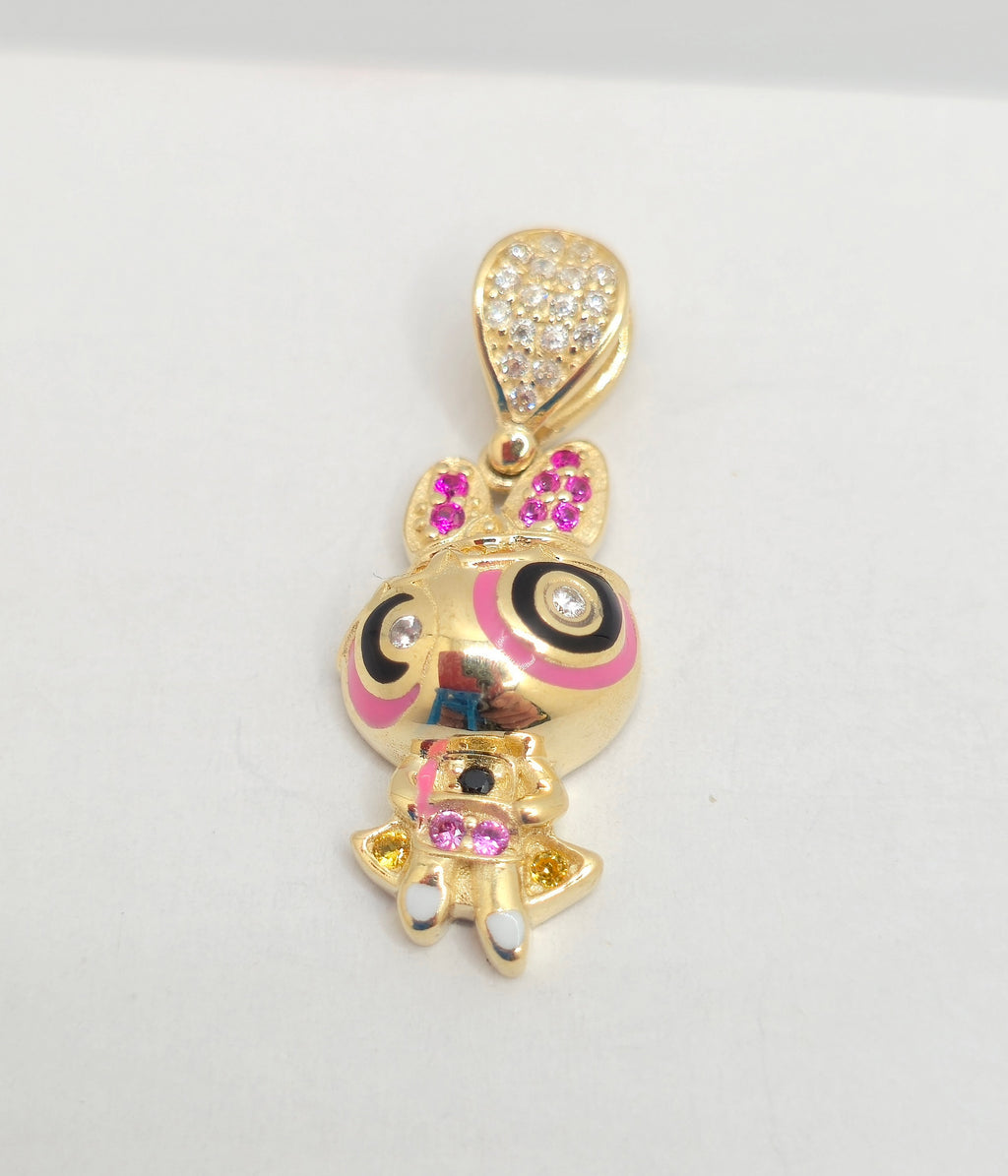 14KT BOMBOM BEAUTIFUL POWERPUFF GIRLS BLOSSOM PENDANT