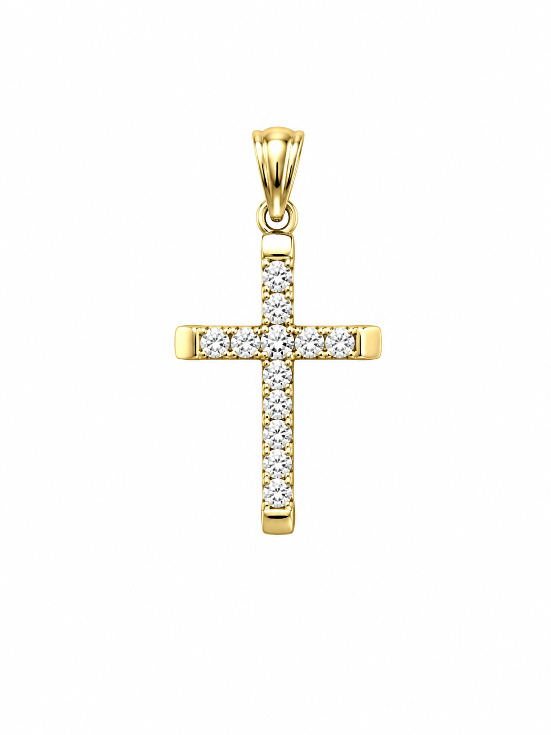 10KT XS CZ CROSS PENDANT Size XS Weigth 0.7GR