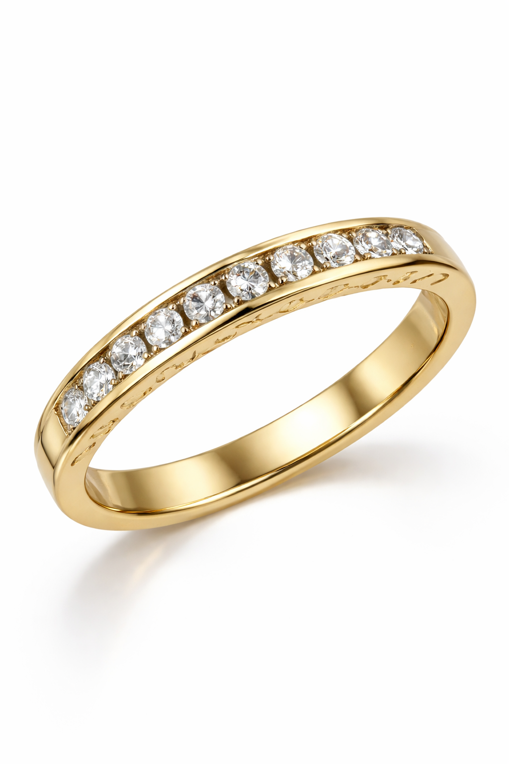 10KT  ''LOVE YOU'' DESIGN DIAMOND RING Size 7 Weigth 2.4GR