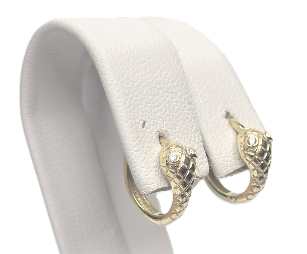 10KT MODERN SNAKE EARRINGS Size SMALL Weigth 1.4GR