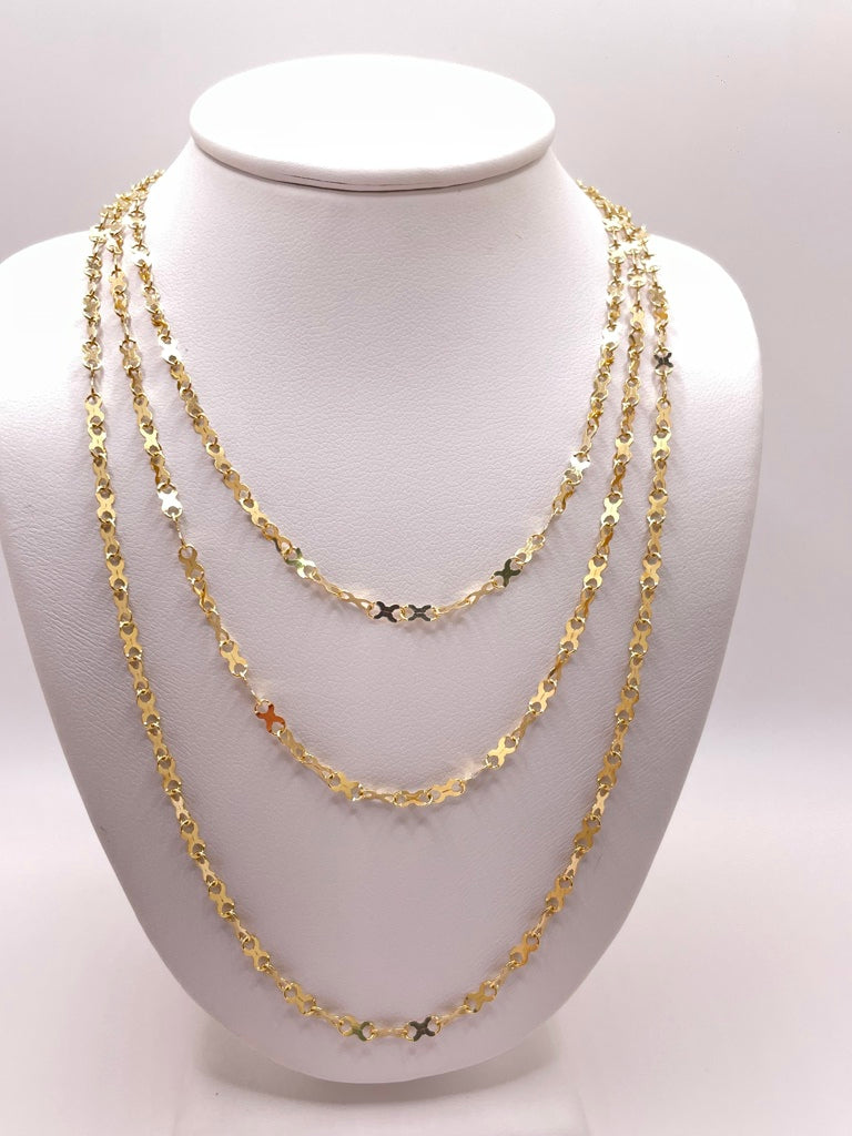 10KT FIGURE EIGHT LINK CHAIN Size 16INCH 2.5MM Weight 1.7GR