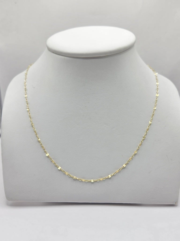 10KT DELICATE SHINY CHAIN 18INCH Weigth 1GR